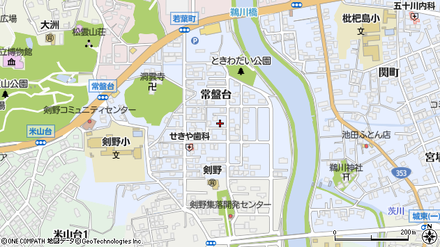 〒945-0834 新潟県柏崎市常盤台の地図
