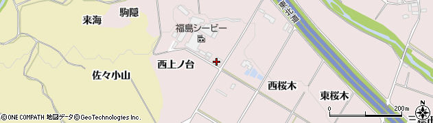 福島県郡山市三穂田町川田（西上ノ台）周辺の地図