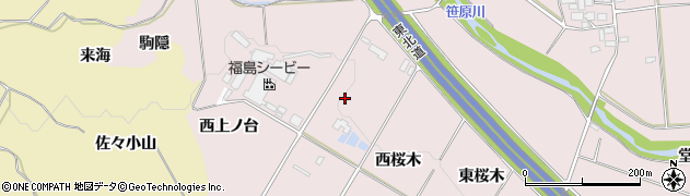福島県郡山市三穂田町川田（西桜木）周辺の地図