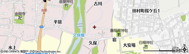 福島県郡山市田村町金屋久保周辺の地図