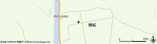 福島県昭和村（大沼郡）野尻周辺の地図