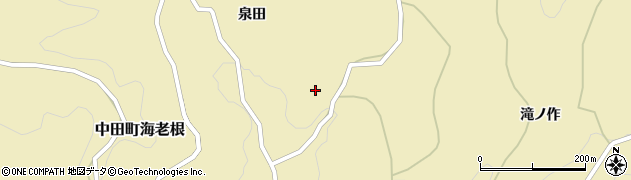 福島県郡山市中田町海老根（海老作）周辺の地図