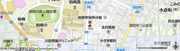 新潟県柏崎市中央町周辺の地図