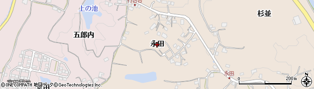 福島県郡山市中田町赤沼（永田）周辺の地図