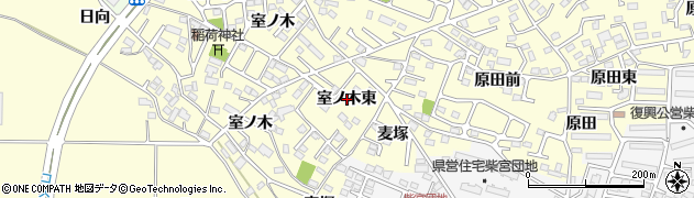 福島県郡山市大槻町（室ノ木東）周辺の地図