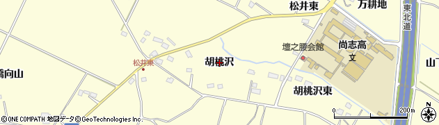 福島県郡山市大槻町（胡桃沢）周辺の地図