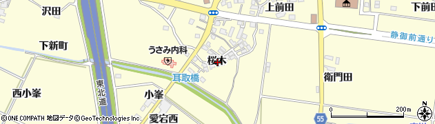 福島県郡山市大槻町桜木周辺の地図