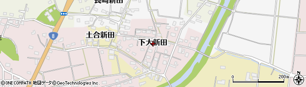 新潟県柏崎市下大新田周辺の地図