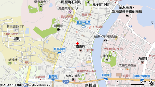 〒928-0077 石川県輪島市鳳至町上町の地図