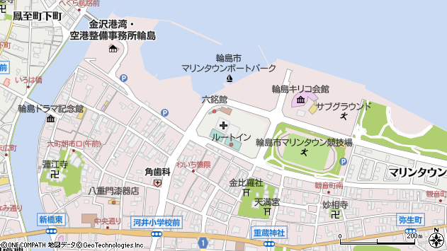 〒928-0008 石川県輪島市マリンタウンの地図