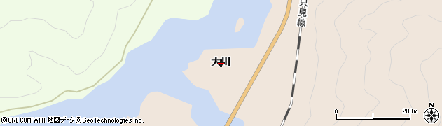 福島県金山町（大沼郡）越川（大川）周辺の地図