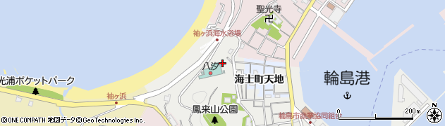 石川県輪島市鳳至町（袖ケ浜）周辺の地図