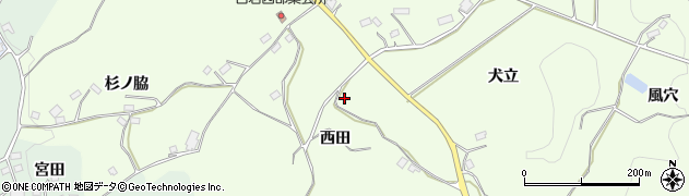 福島県郡山市白岩町（西田）周辺の地図