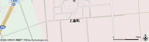 新潟県刈羽村（刈羽郡）上高町周辺の地図
