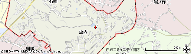 福島県田村郡三春町下舞木虫内周辺の地図