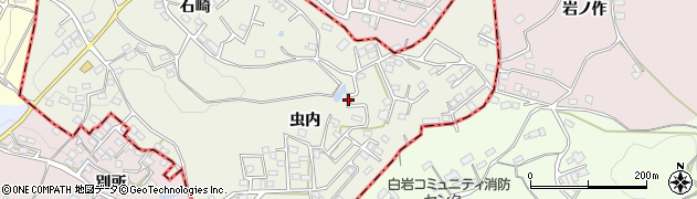 福島県三春町（田村郡）下舞木（虫内）周辺の地図