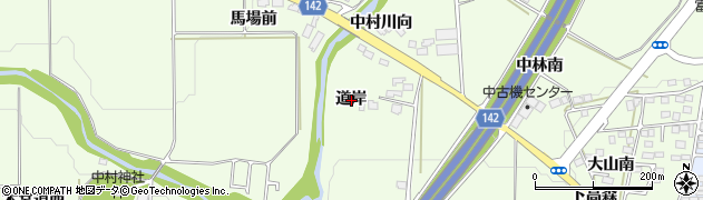 福島県郡山市片平町道岸周辺の地図