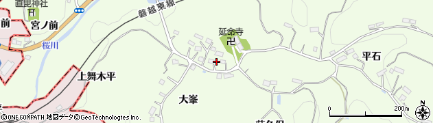 福島県田村郡三春町上舞木大峯16周辺の地図
