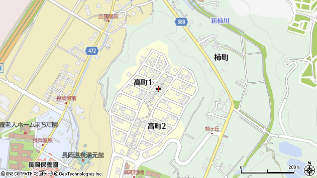 〒940-0824 新潟県長岡市高町の地図