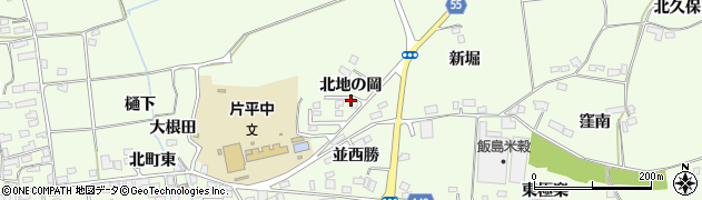 福島県郡山市片平町（北地の岡）周辺の地図