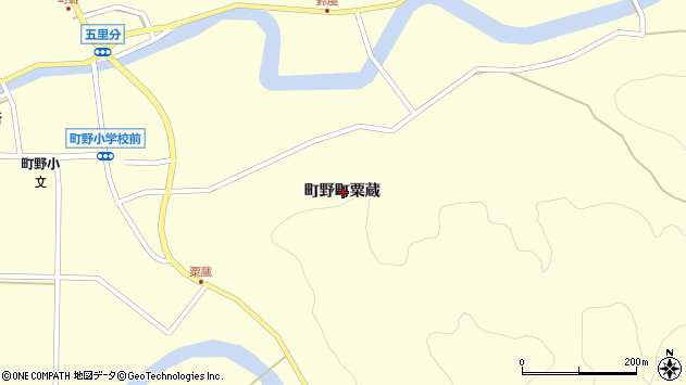 〒928-0215 石川県輪島市町野町粟蔵の地図