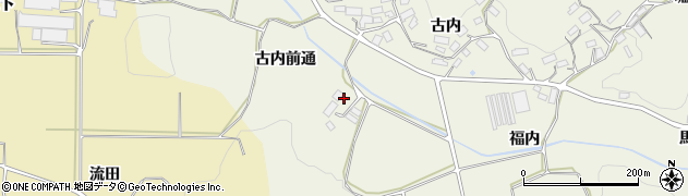 福島県田村郡三春町貝山古内前通周辺の地図