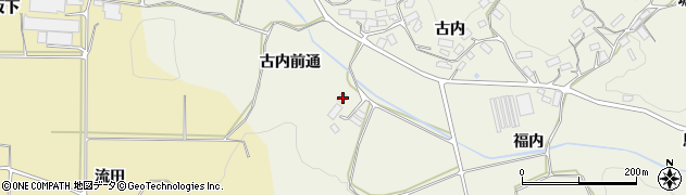 福島県田村郡三春町貝山古内前通104周辺の地図