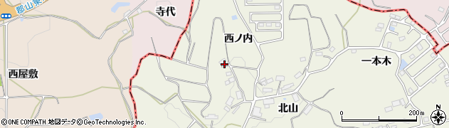 福島県田村郡三春町下舞木西ノ内周辺の地図