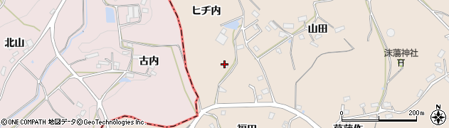 福島県三春町（田村郡）山田（ヒヂ内）周辺の地図