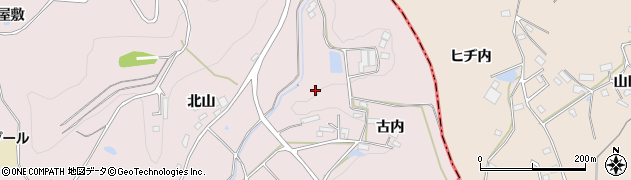 福島県郡山市西田町根木屋（古内）周辺の地図