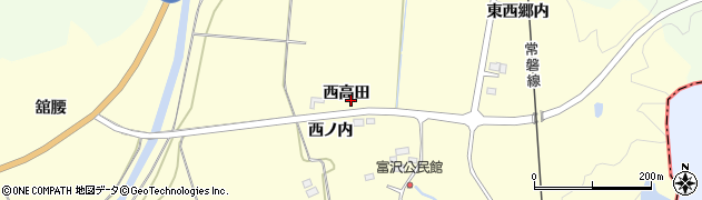 福島県双葉町（双葉郡）山田（西高田）周辺の地図
