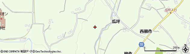 福島県郡山市喜久田町（瓜坪下）周辺の地図