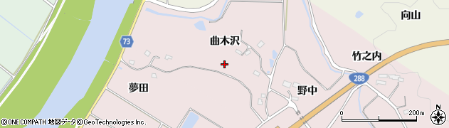 福島県郡山市西田町根木屋（曲木沢）周辺の地図