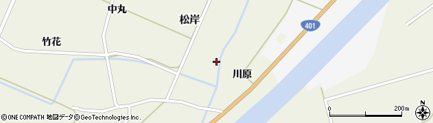 福島県会津美里町（大沼郡）松岸（柳台）周辺の地図