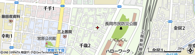 新潟県長岡市千歳3丁目3周辺の地図