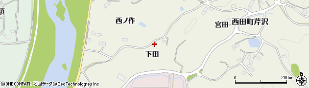 福島県郡山市西田町芹沢（下田）周辺の地図