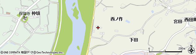 福島県郡山市西田町芹沢（西ノ作）周辺の地図