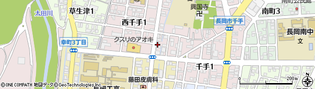 長岡タクシー　配車センター周辺の地図