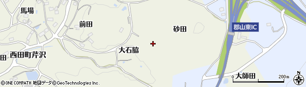 福島県郡山市西田町芹沢（中ノ内）周辺の地図