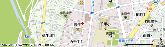 新潟県長岡市西千手周辺の地図