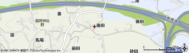 福島県郡山市西田町芹沢（後田）周辺の地図