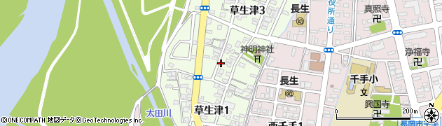 新潟県長岡市草生津周辺の地図
