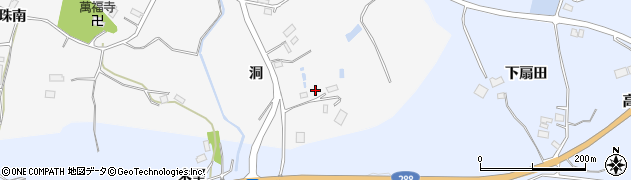 福島県田村市船引町文珠（洞）周辺の地図