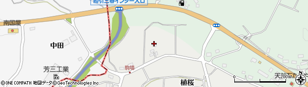 福島県田村市船引町春山（植桜）周辺の地図