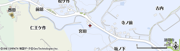 福島県郡山市西田町木村（宮田）周辺の地図
