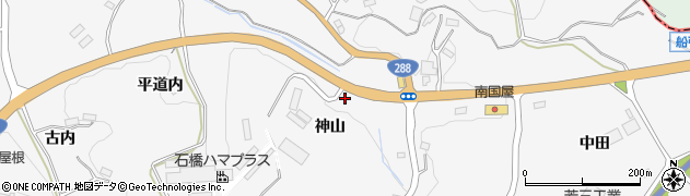 福島県三春町（田村郡）熊耳（神山）周辺の地図