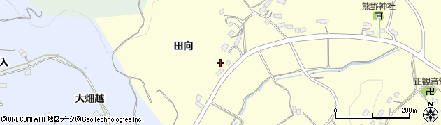 福島県郡山市西田町大田（田向）周辺の地図