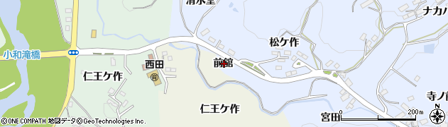 福島県郡山市西田町木村前舘周辺の地図