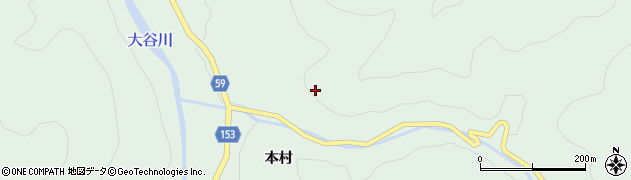 福島県三島町（大沼郡）大谷（夜岳平）周辺の地図