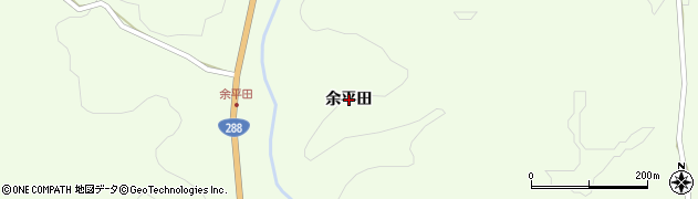 福島県田村市常葉町山根（余平田）周辺の地図